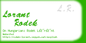 lorant rodek business card
